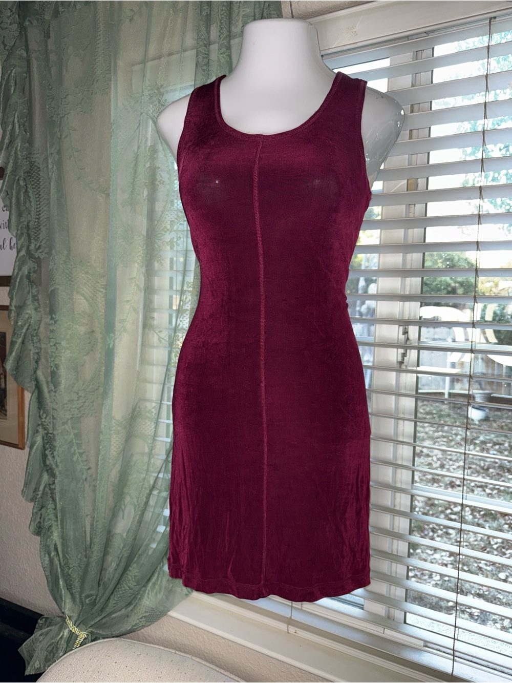 Nina Piccalino Vintage Velvet Dress Set Burgundy Cardigan Jacket Size 12